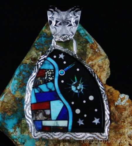 Alvin Yellowhorse "Mother Earth Father Sky" Inlay Pendant