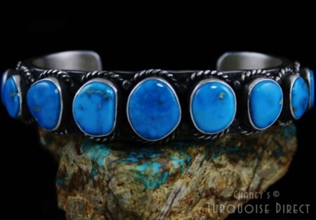 Herman Smith Morenci Turquoise Double Sided Row Bracelet