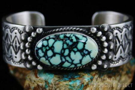Herman Smith Peacock Spiderweb Variscite Double Sided Bracelet