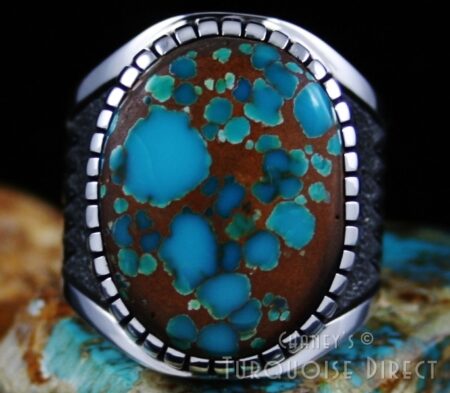 Alton Bedonie Brannon Blue Spiderweb Turquoise Ring