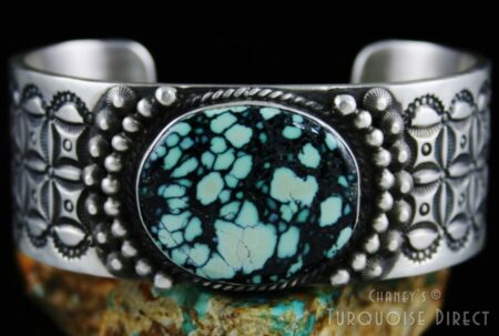 Herman Smith Peacock Spiderweb Variscite Double Sided Bracelet