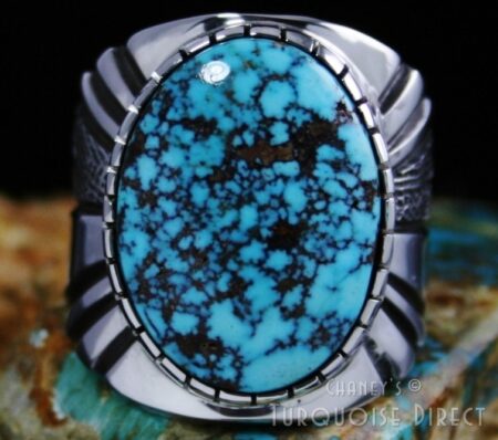 Leonard Nez Kingman Spiderweb Turquoise Ring