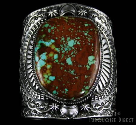 Sunshine Reeves Royston Spiderweb Turquoise Navajo Rug Pattern Bracelet
