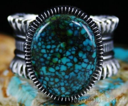 Ron Bedonie Blue Star Spiderweb Turquoise Ring