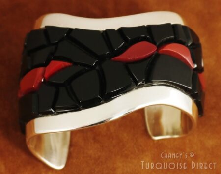 Anthony Garcia Black Jade and Rosarita Inlay Bracelet