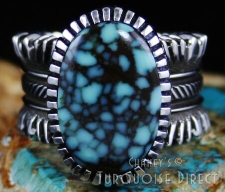 Ron Bedonie Candelaria Blue Spiderweb Turquoise Ring