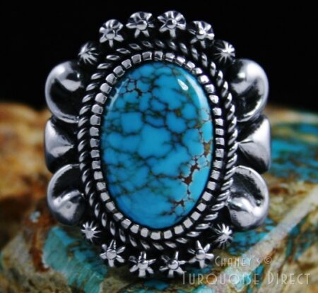 Thomas Jim Candelaria Spiderweb Turquoise Ring