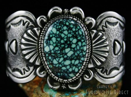 Thomas Jim Peacock Spiderweb Variscite Bracelet