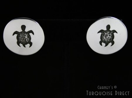 Kee Yazzie Turtle Design Overlay Earrings