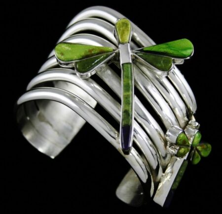 Na Na Ping Orvil Jack Turquoise and Sugilite Double Dragonfly Design Bracelet