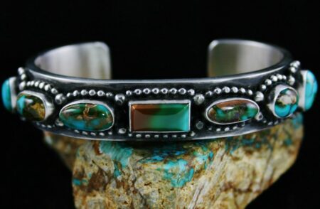 Herman Smith Royston Turquoise Double Sided Row Bracelet
