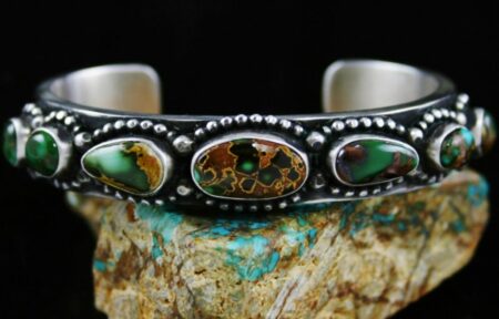 Herman Smith Royston Turquoise Double Sided Row Bracelet