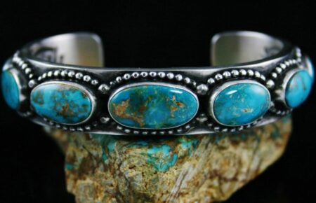 Herman Smith Easter Blue Turquoise Double Sided Row Bracelet