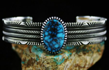 Ron Bedonie Egyptian Spiderweb Turquoise Bracelet