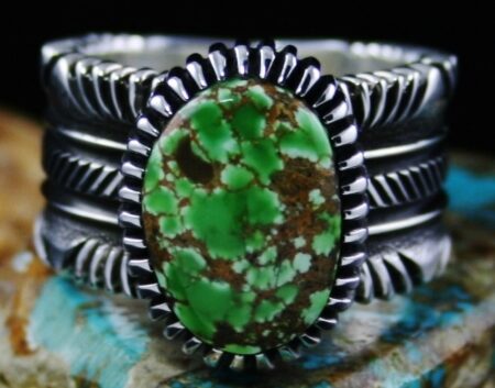 Ron Bedonie Carico Lake Spiderweb Turquoise Ring