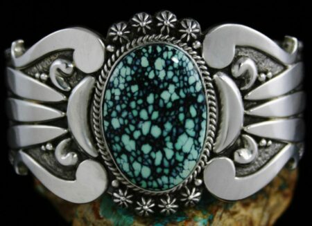 Thomas Jim Peacock Spiderweb Variscite Bracelet
