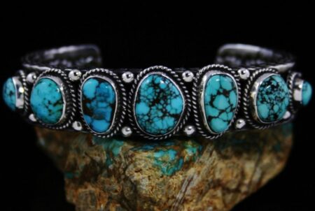 Sunshine Reeves Godber Burnham Spiderweb Turquoise Row Bracelet
