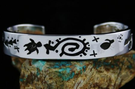 Kee Yazzie Double Sided Petroglyph Design Bracelet