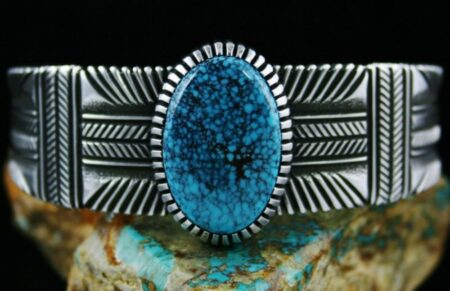 Ron Bedonie Blue Moon Spiderweb Turquoise Bracelet