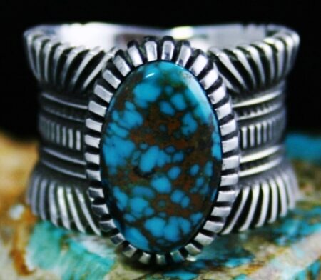 Ron Bedonie Sierra Nevada Spiderweb Turquoise Ring