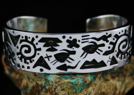 Kee Yazzie Double Sided Petroglyph Design Bracelet