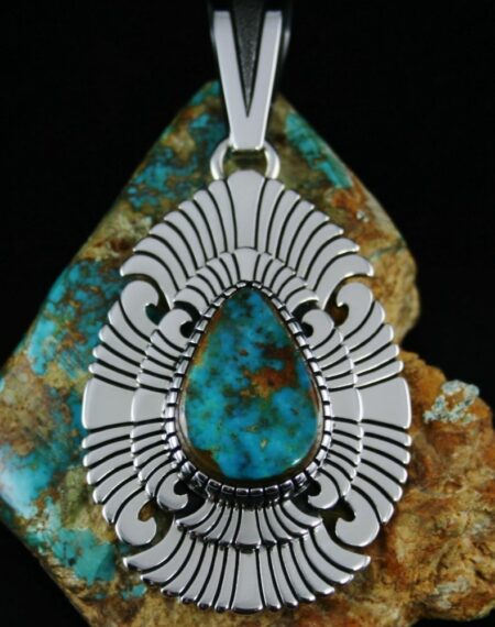 Alton Bedonie Pilot Mountain Turquoise Pendant