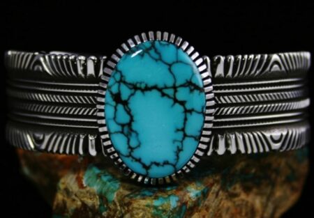 Ron Bedonie Godber Burnham Spiderweb Turquoise Bracelet