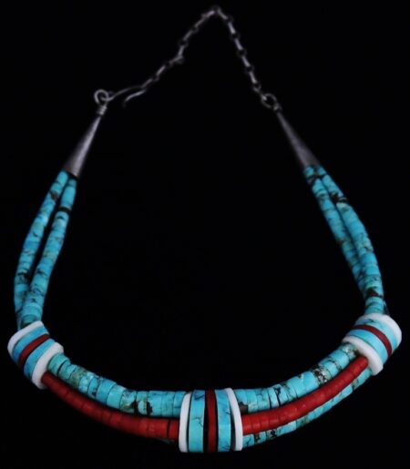 Circa 1970's Turquoise and Coral Choker
