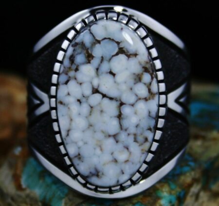 Alton Bedonie Valley Blue Spiderweb Turquoise Ring