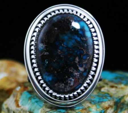 Jennifer Curtis Bisbee Spiderweb Turquoise Ring