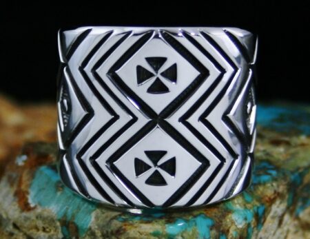 Jennifer Curtis Heavy Gauge Sterling Silver Storm Pattern Ring