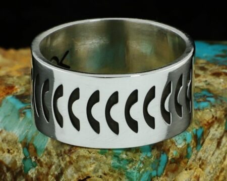 Norbert Peshlakai Hand Stamped Sterling Silver Ring
