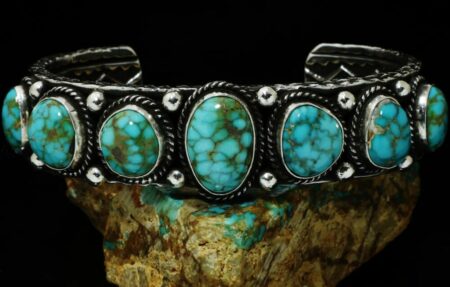 Sunshine Reeves Lone Mountain Spiderweb Turquoise Double Sided Row Bracelet