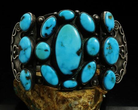 Vintage Candelaria Turquoise Cluster Bracelet