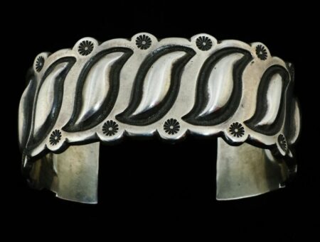 Vintage Wilson Jim Heavy Gauge Sterling Silver Repousse Bracelet