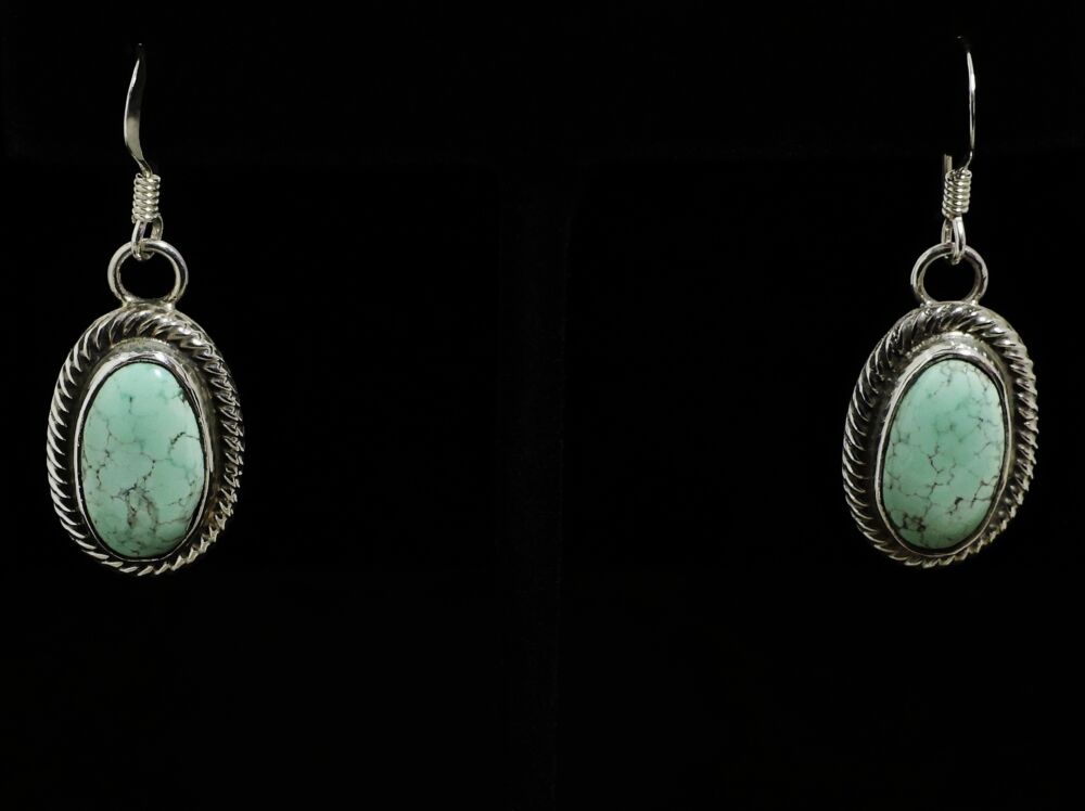 Bobby Cayaditto Carico Lake Spiderweb Turquoise Dangle Earrings
