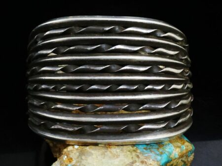 Vintage Heavy Gauge Hand Twisted Sterling Silver Split Shank Bracelet