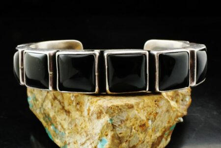 Vintage Jock Favour Square Cut Onyx Row Bracelet