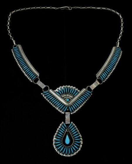 Vintage Jason Yazzie Sleeping Beauty Turquoise Needlepoint Necklace
